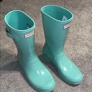 TIFFANY BLUE Short Hunter Rain boots - women’s 8!